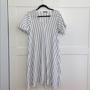 Black and white striped dress